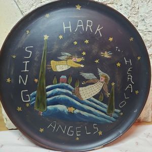 3/$10 Vintage 1997 Enesco Christmas Angel Plate 12" wall decor